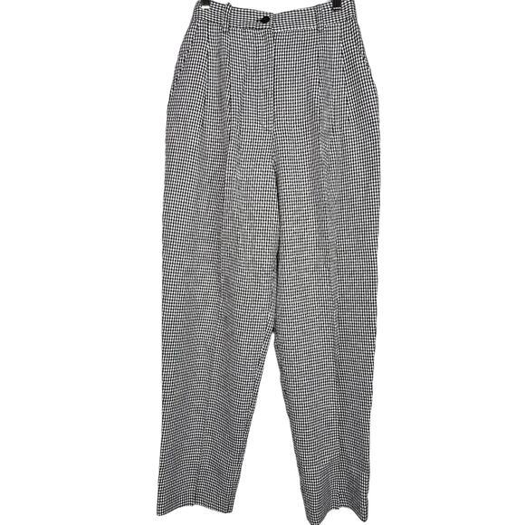 Vintage Pants - Vintage Casual Corner Houndstooth High Waited Pleat Front Trousers XS